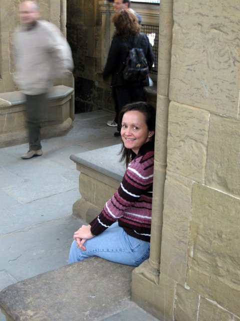 Duomo and Bell Tower-11.JPG - Resting on our way to the top of the Bell Tower ...